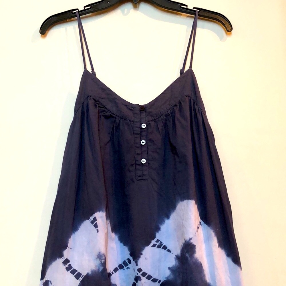 Lucky Brand blue Tie-Dye Maxi Dress tiered cotton size Small - Picture 4 of 10